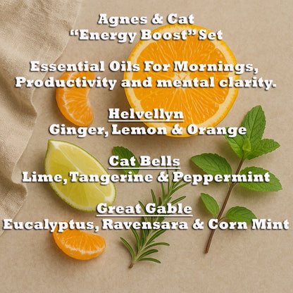 Agnes & Cat - Energy Boost Set Of 3 Essential Oil Blends