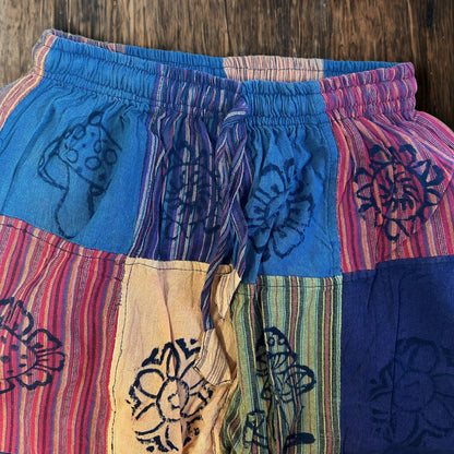 Nomad Sari - Mushroom Pants - Block Print Designs - Orange Tones (105x127cm) S/M
