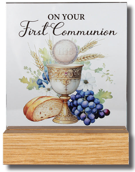 Glass Plaque - "On Your First Communion"
