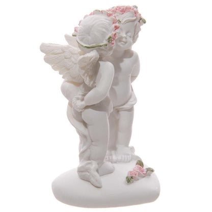 Kissing Cheek Cherub Figurine